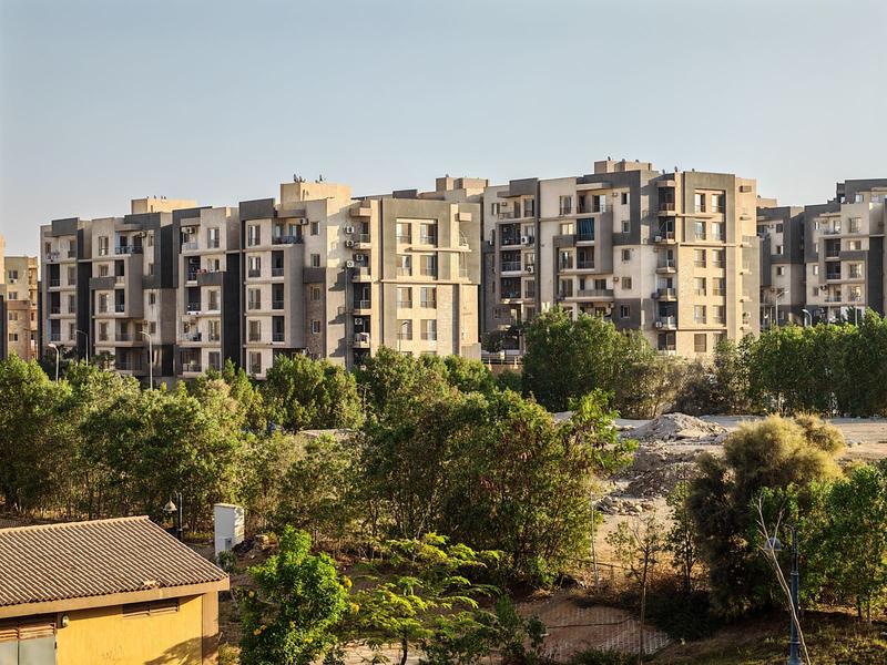 Apartment blocks surrounded by trees