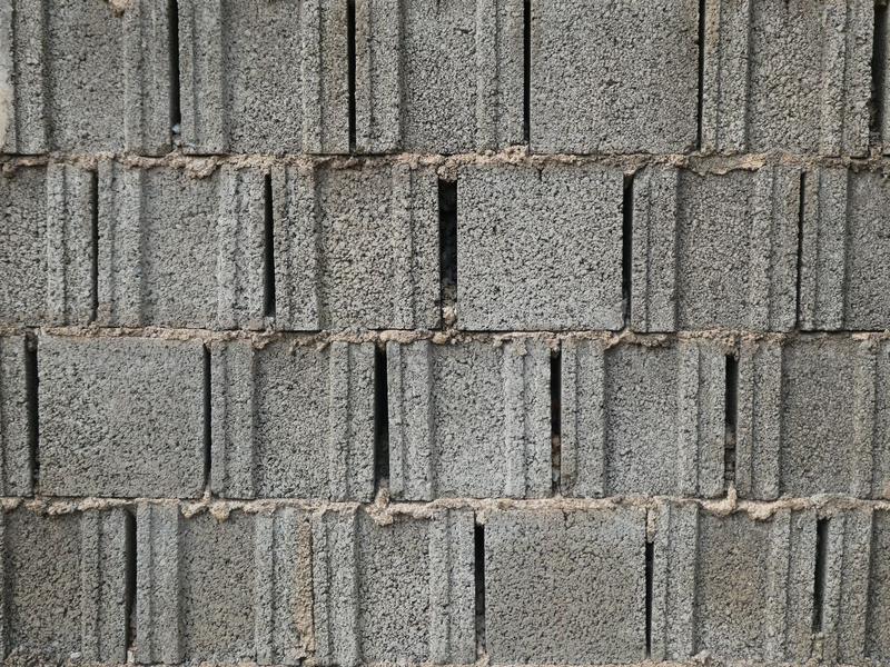 Close-up of a wall built from concrete blocks