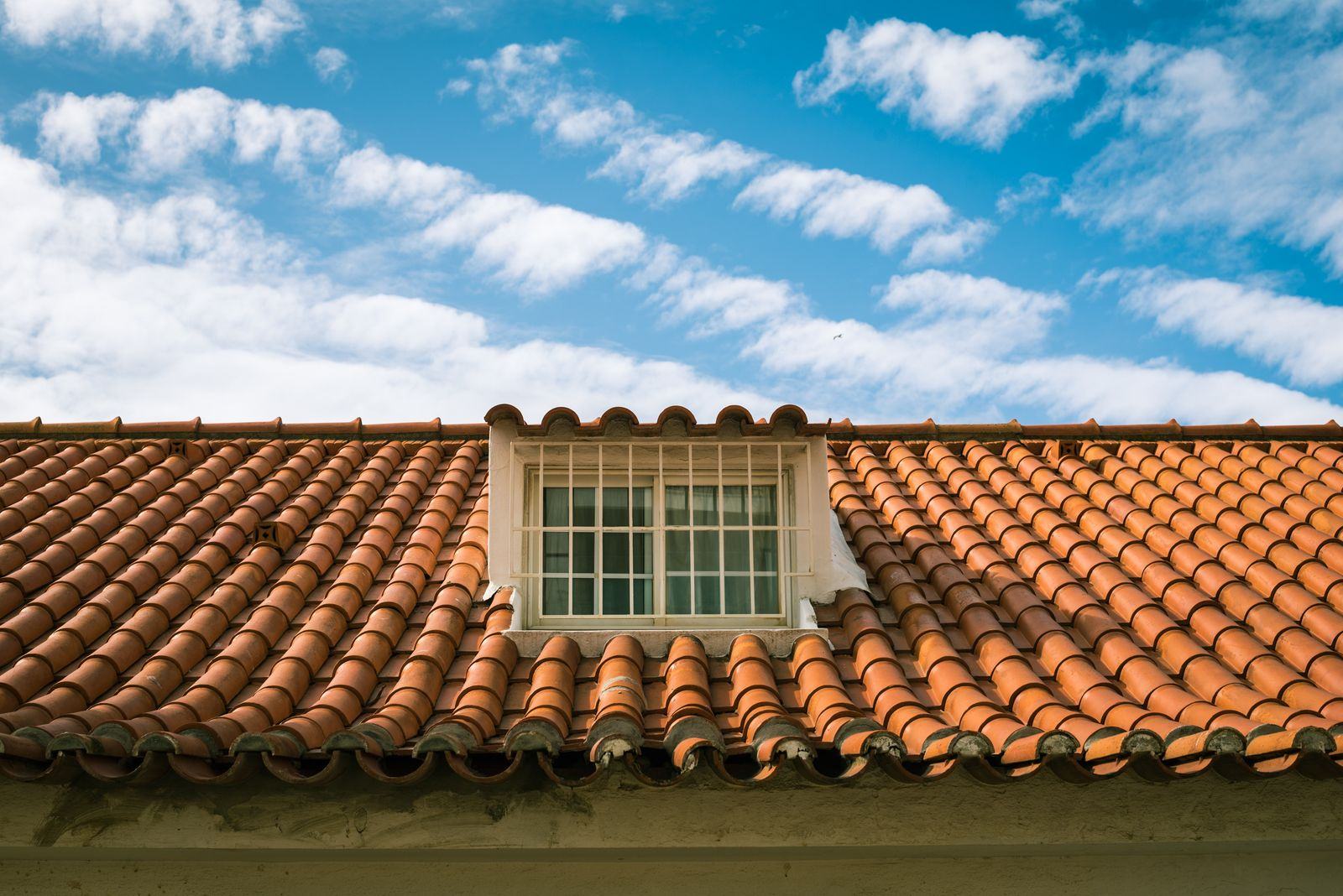 Terracotta roof tiles on a house