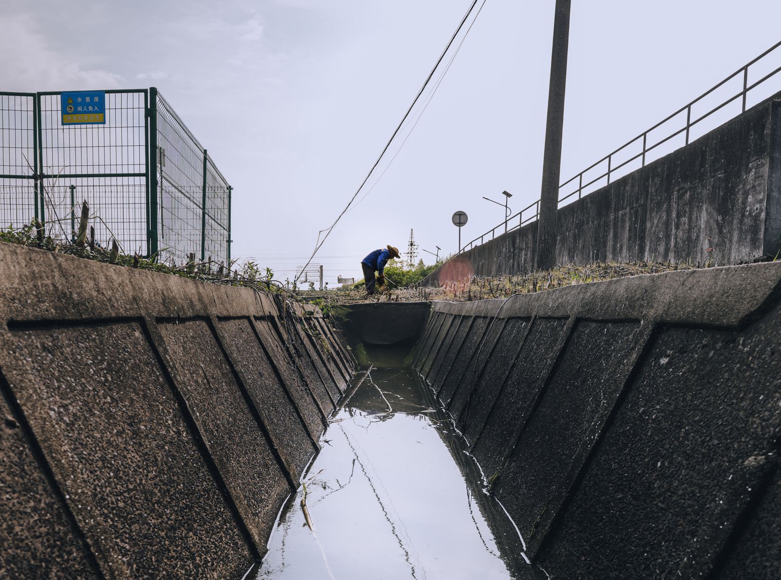 Large concrete stormwater drainage channel