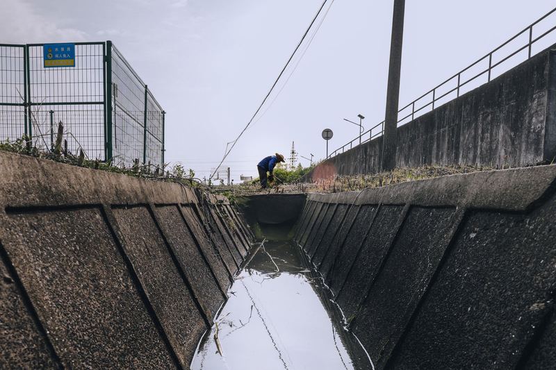 Large concrete stormwater drainage channel